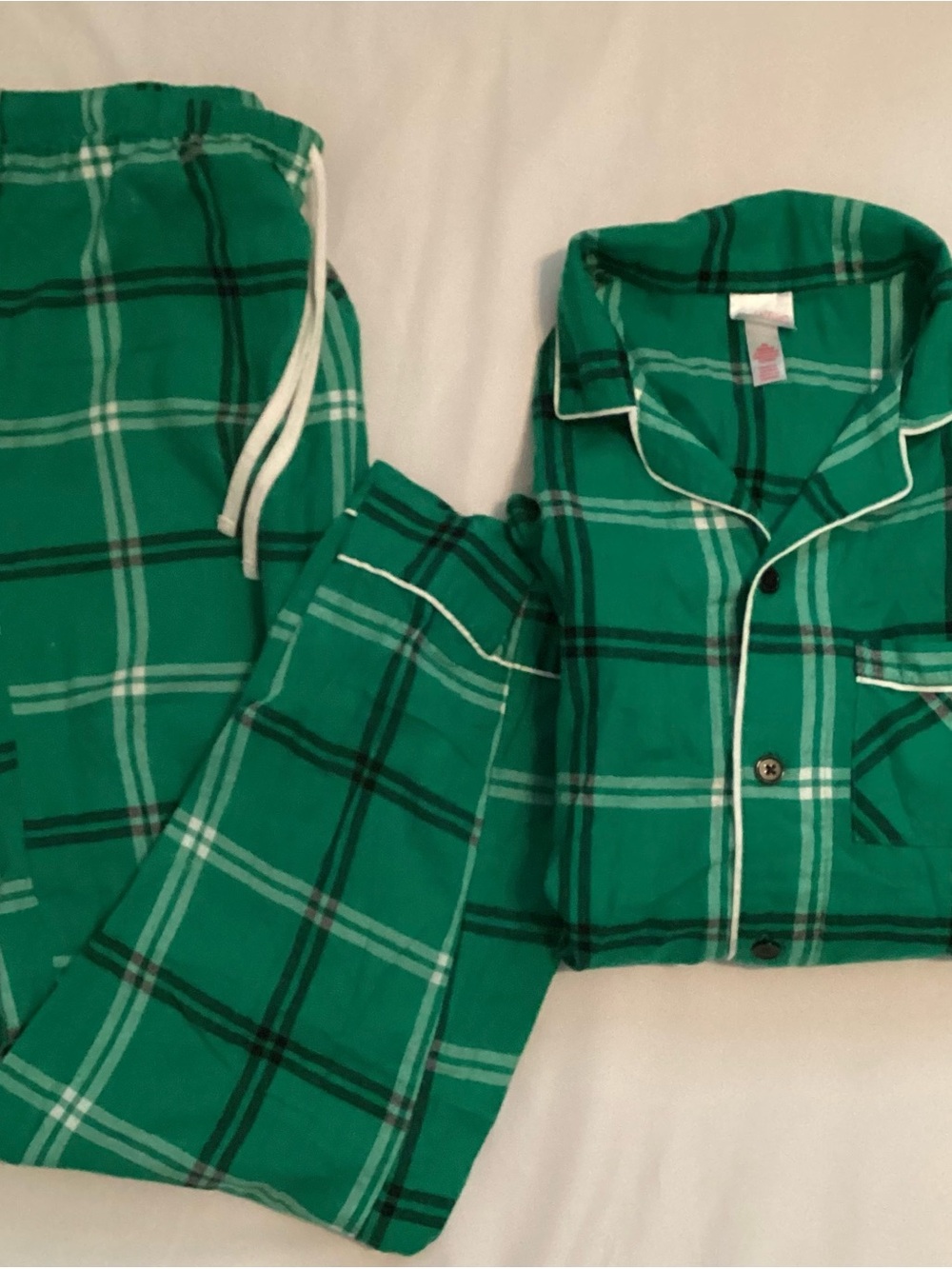 Wonder Shop Men’s Green Plaid Christmas Holiday Sleep Lounge Top Pant Set Size M